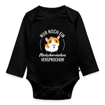 Just One More Guinea Pig - I Promise! - Baby Bio-Langarm-Body - Schwarz - Vorne
