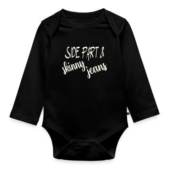 Partie latérale jeans skinny - Body Bébé bio manches longues - noir - Devant