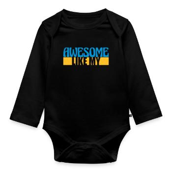 Template Vorlage Awesome Like - Organic Longsleeve Baby Bodysuit - black - Front
