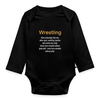 Wrestling Definition Self-Control Trainer - Organic Longsleeve Baby Bodysuit - black - Front