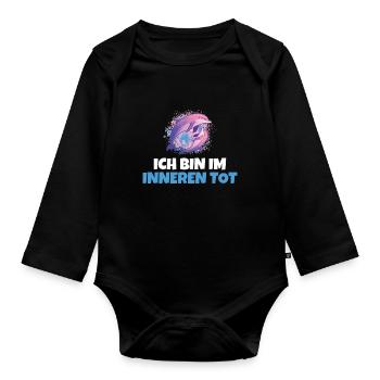Ich bin im Inneren tot Delfin - Baby Bio-Langarm-Body - Schwarz - Vorne