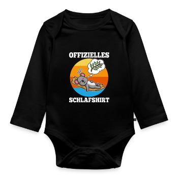Offizielles schlafshirt Koala - Baby Bio-Langarm-Body - Schwarz - Vorne