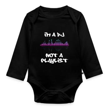 DISC JOCKEY - Organic Longsleeve Baby Bodysuit - black - Front
