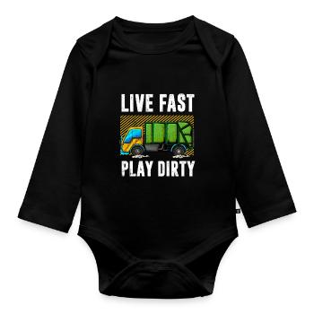 Garbage Man Gift Garbage Garbage Collection Waste Profession - Organic Longsleeve Baby Bodysuit - black - Front