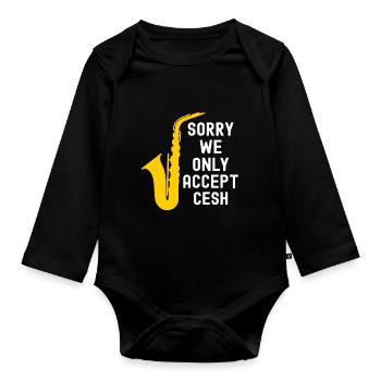 Jazz Tshirt - Baby Bio-Langarm-Body - Schwarz - Vorne