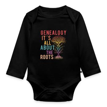 Arbre généalogique Historien de la famille Généalogie Généalogie - Body Bébé bio manches longues - noir - Devant