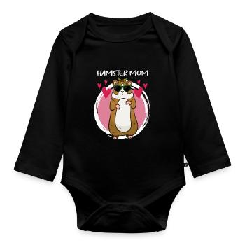 Hamster Mom Hamster Lover Mother Hamster Breeding - Organic Longsleeve Baby Bodysuit - black - Front