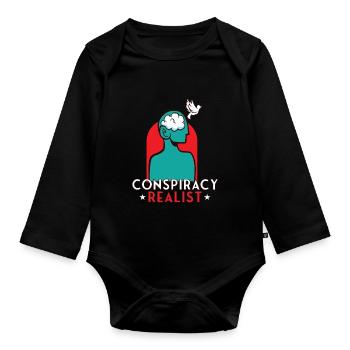Théories du complot Théoricien du complot Franc-maçon - Body Bébé bio manches longues - noir - Devant