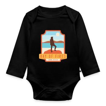 Bay of Fires - Tasmania, Australia - Organic Longsleeve Baby Bodysuit - black - Front