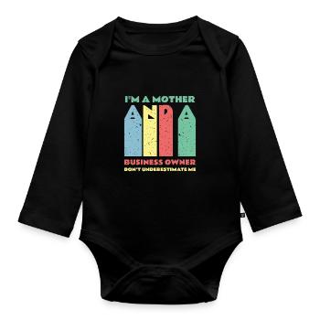 Entrepreneur Motivation Small Business - Baby Bio-Langarm-Body - Schwarz - Vorne