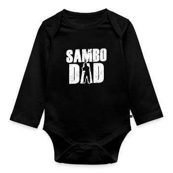 Sambo Papa Kampfkunst Trainer Training Kampfsport - Baby Bio-Langarm-Body - Schwarz - Vorne