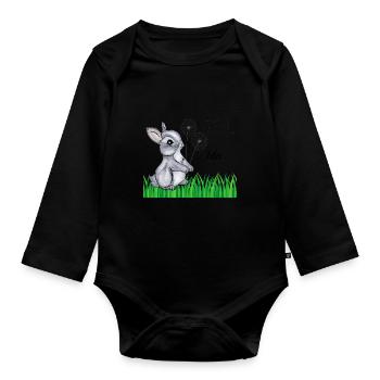 Hase Name Geschenk Ida - Baby Bio-Langarm-Body - Schwarz - Vorne