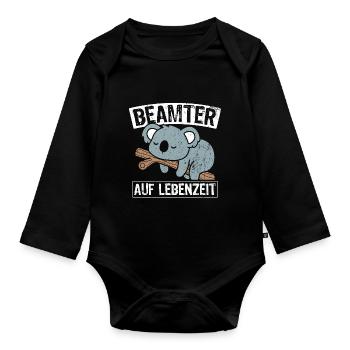 Beamter auf Lebenszeit - Beamter Amt Beamtin Gesch - Baby Bio-Langarm-Body - Schwarz - Vorne