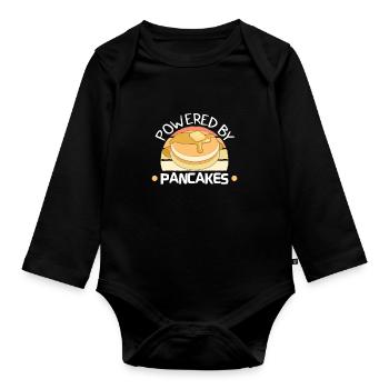 Pancake Maker Pancake Lover Drôle de gaufre - Body Bébé bio manches longues - noir - Devant