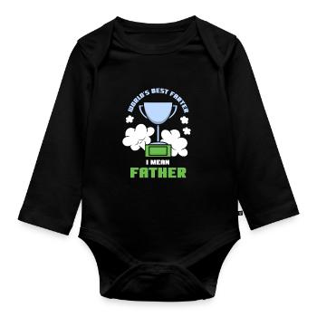 World's Best Farter Ich Meine Vater Papa Papi - Baby Bio-Langarm-Body - Schwarz - Vorne