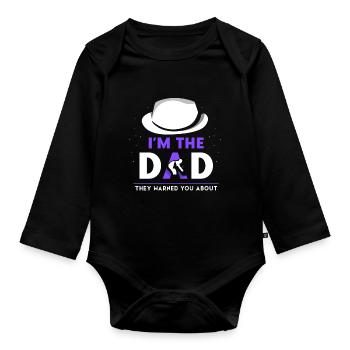 Je suis le Père dont ils vous ont mis en garde - Body Bébé bio manches longues - noir - Devant