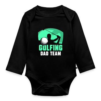 Golf Papa Équipe Golfeur Père Fête des Pères Papa - Body Bébé bio manches longues - noir - Devant
