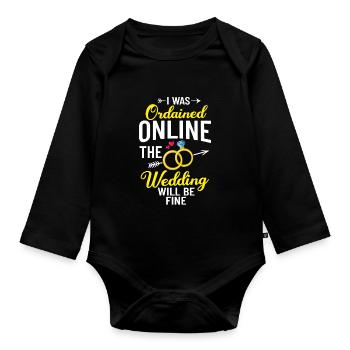 Trauungsleiter Eheoffizier Priester Pfarrer Ehe - Baby Bio-Langarm-Body - Schwarz - Vorne