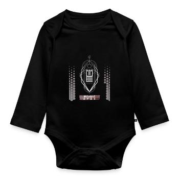 Meilleur design techno sans yeux - Body Bébé bio manches longues - noir - Devant