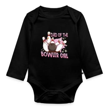 Drôle bowling Team Bowler Strike Idée cadeau - Body Bébé bio manches longues - noir - Devant