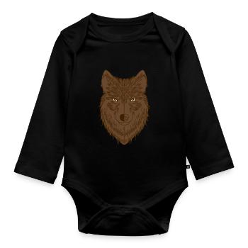 Wolf - Baby Bio-Langarm-Body - Schwarz - Vorne