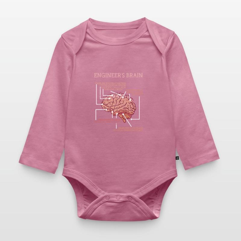 Engineer's brain problem solving function - Organic Longsleeve Baby Bodysuit