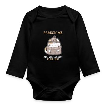 Pardon me are you aaron purr. Sir - Tiger Stripe - Organic Longsleeve Baby Bodysuit - black - Front
