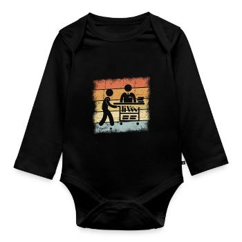 Librarian - Organic Longsleeve Baby Bodysuit - black - Front