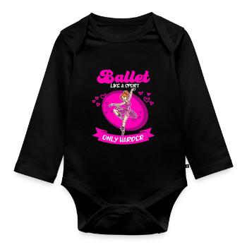 Ballet Girl Ballerina Danseuse - Body Bébé bio manches longues - noir - Devant