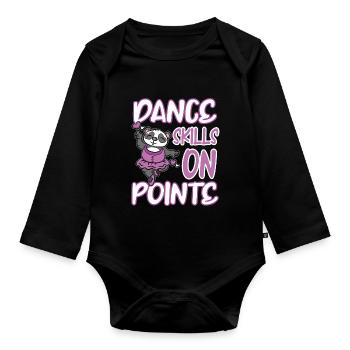 Compétence de danse sur Point Panda Ballet Dance - Body Bébé bio manches longues - noir - Devant