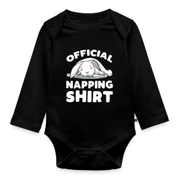 White Rabbit Rabbit - Organic Longsleeve Baby Bodysuit - black - Front