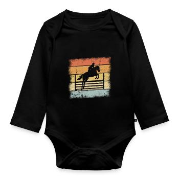 Jumping Design - Organic Longsleeve Baby Bodysuit - black - Front