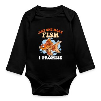 Nur noch ein Fisch Ich verspreche Aquarienbesitzer - Baby Bio-Langarm-Body - Schwarz - Vorne