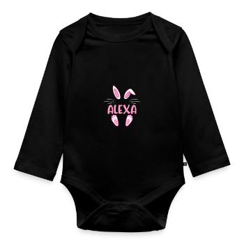 ALEXA Easter - Organic Longsleeve Baby Bodysuit - black - Front