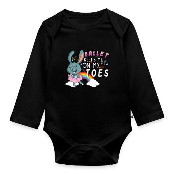 Ballet Ballerina Dance Dancer Dancing Ballet Gift - Organic Longsleeve Baby Bodysuit - black - Front