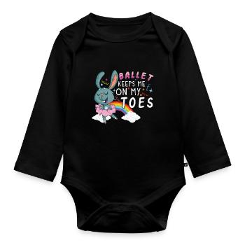 Ballet Ballerine Danse Danse Danse Ballet Cadeau - Body Bébé bio manches longues - noir - Devant