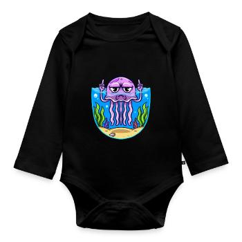 Méduse méduse du majeur Méduse - Body Bébé bio manches longues - noir - Devant
