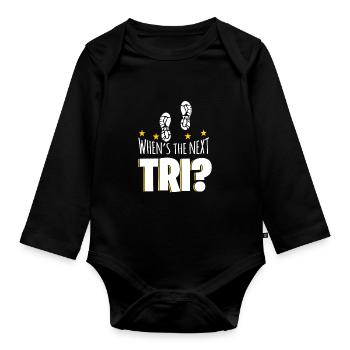 Triathlon Motiv für Triathleten - Baby Bio-Langarm-Body - Schwarz - Vorne
