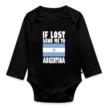 Drapeau de l’Argentine - Body Bébé bio manches longues - noir - Devant