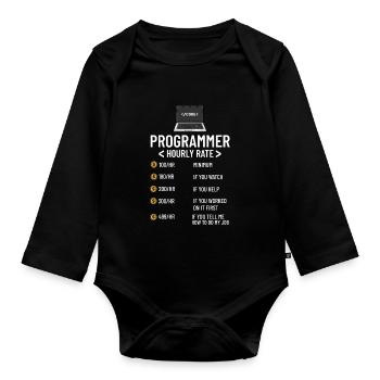 Programmierer Programmieren Computerentwickler Pc - Baby Bio-Langarm-Body - Schwarz - Vorne