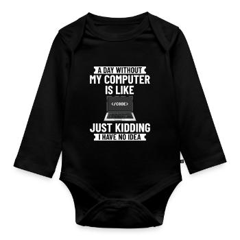 Programmierer Programmieren Computerentwickler Pc - Baby Bio-Langarm-Body - Schwarz - Vorne