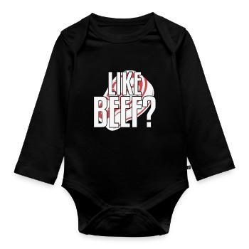 Like Beef Meat Lover BBQ Barbecue - Organic Longsleeve Baby Bodysuit - black - Front