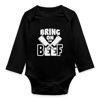 Bring On The Beef Butcher Knives - Organic Longsleeve Baby Bodysuit - black - Front