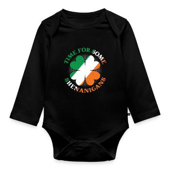 Time For A Bit of Nonsense Ireland Irish Irish - Organic Longsleeve Baby Bodysuit - black - Front