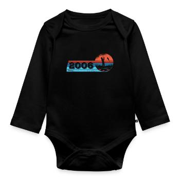 Pêcheur vintage 2006 anniversaire Fliegenflischen - Body Bébé bio manches longues - noir - Devant