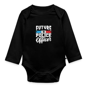 Zukünftiger Polizist Meine Karriere - Correctional - Baby Bio-Langarm-Body - Schwarz - Vorne