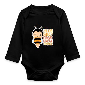 He Or She Great Uncle To Bee Great Uncle - Organic Longsleeve Baby Bodysuit - black - Front