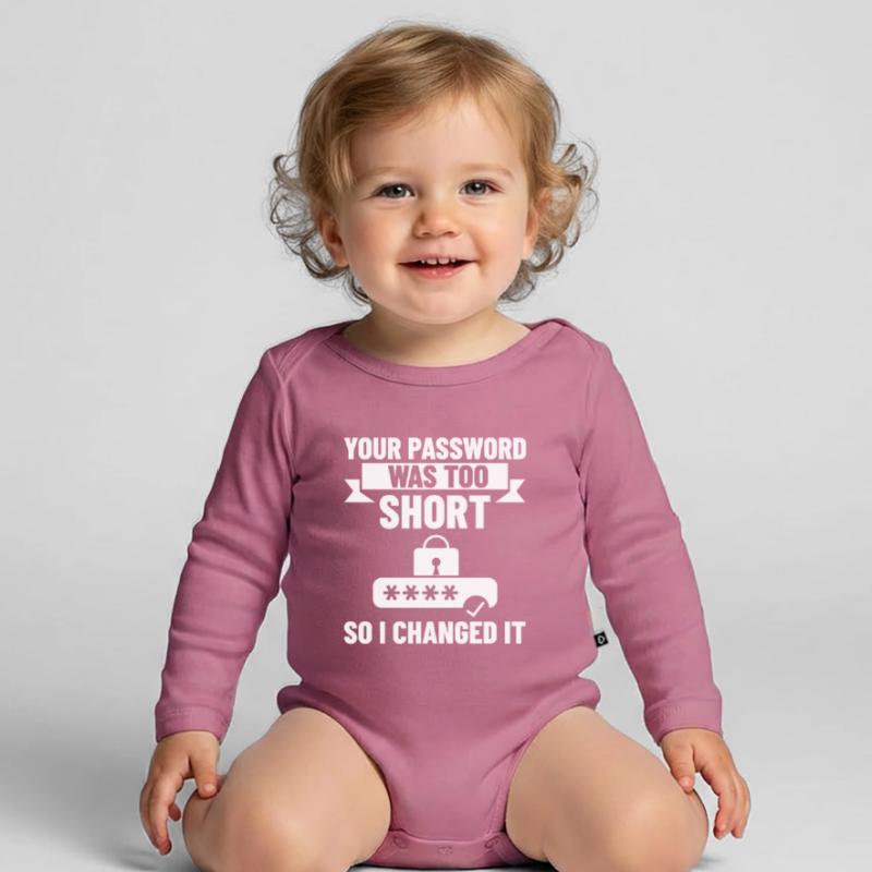 Password Hacker Security Computer Hacking Organic Longsleeve Baby Bodysuit