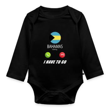 Les Bahamas appellent les drapeaux lusiger en disant - Body Bébé bio manches longues - noir - Devant