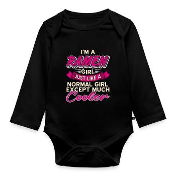 I'm a ramen girl - Baby Bio-Langarm-Body - Schwarz - Vorne